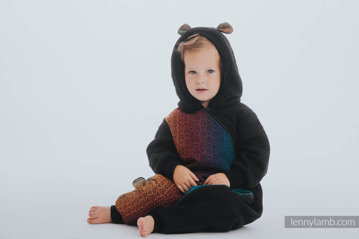 Bear Romper - size 104 - Black & Big Love Rainbow Dark #babywearing