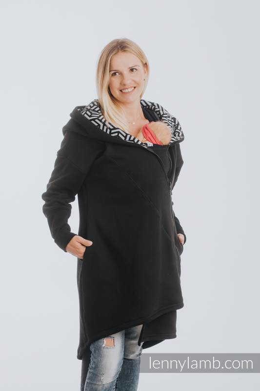 Asymetryczna Bluza - Czarna z Hematytem - rozmiar 4XL #babywearing