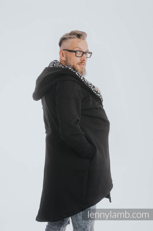 Asymetryczna Bluza - Czarna z Hematytem - rozmiar XXL #babywearing