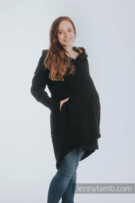 Asymetryczna Bluza - Czarna z Symfonią Tęczą Dark - rozmiar 5XL #babywearing