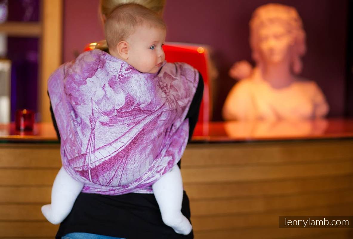 Baby Wrap, Jacquard Weave (100% cotton) - Galleons Red & White - size XS #babywearing
