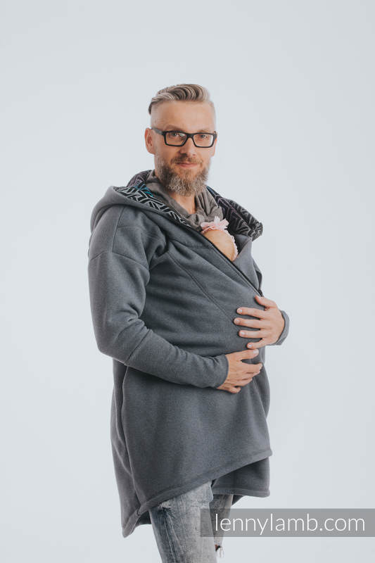Asymmetrical Hoodie - Jeans with Trinity Cosmos - size M #babywearing