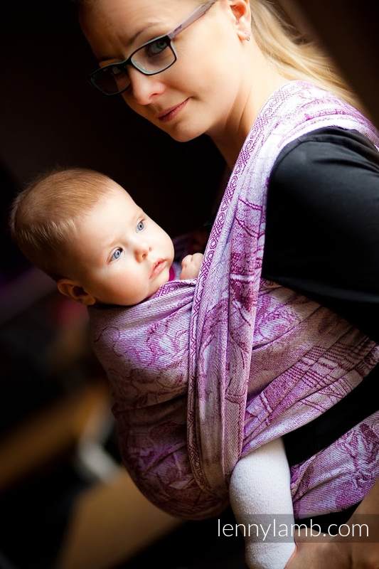 Baby Wrap, Jacquard Weave (100% cotton) - Galleons Red & White - size XS #babywearing