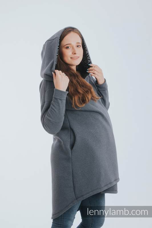 Asymmetrical Hoodie - Jeans with Trinity Cosmos - size 4XL #babywearing
