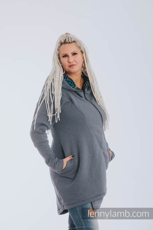 Asymmetrical Hoodie - Jeans with Trinity Cosmos - size 3XL #babywearing