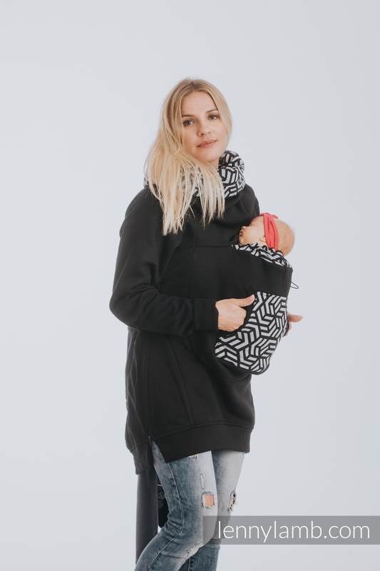 Tragepullover 3.0 - Schwarz mit Hematite - Größe XL #babywearing
