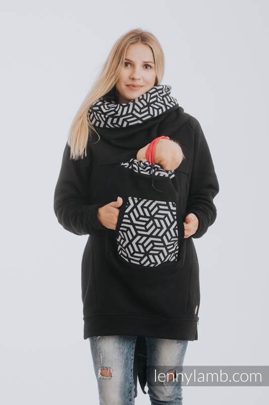 Bluza do noszenia dzieci 3.0 - Czarna z Hematytem - rozmiar 5XL #babywearing