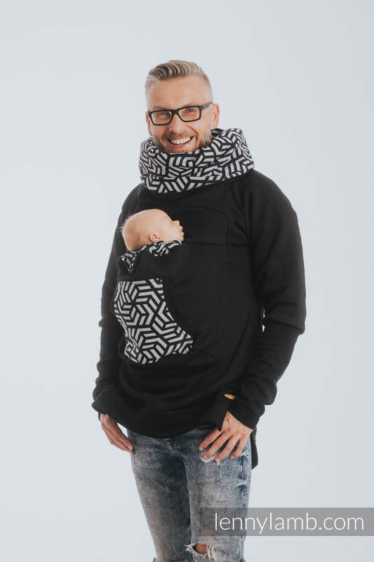 Tragepullover 3.0 - Schwarz mit Hematite - Größe M (grad B) #babywearing