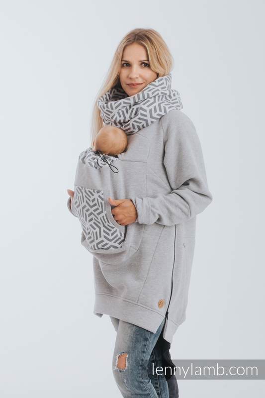 Bluza do noszenia dzieci 3.0 - Szary Melanż z Perłą - rozmiar M #babywearing