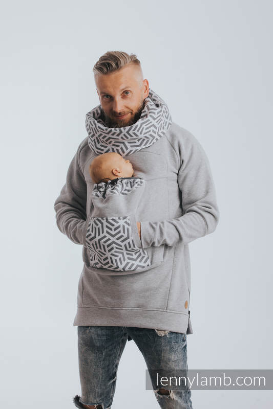 Babywearing Sweatshirt 3.0 - Gray Melange with Pearl - size L #babywearing