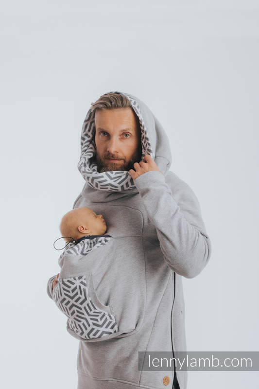 Babywearing Sweatshirt 3.0 - Gray Melange with Pearl - size 6XL #babywearing