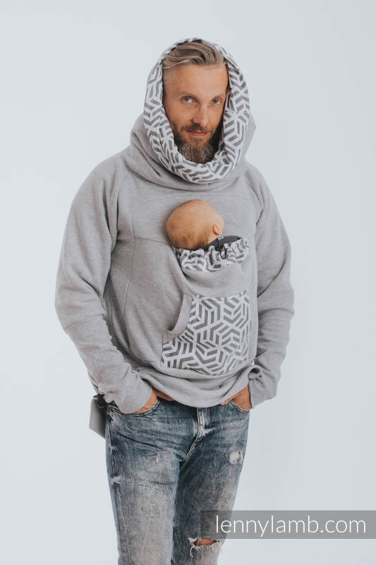 Babywearing Sweatshirt 3.0 - Gray Melange with Pearl - size 5XL #babywearing