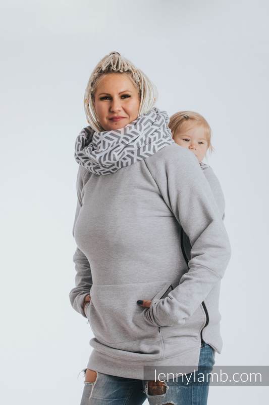 Babywearing Sweatshirt 3.0 - Gray Melange with Pearl - size 5XL #babywearing