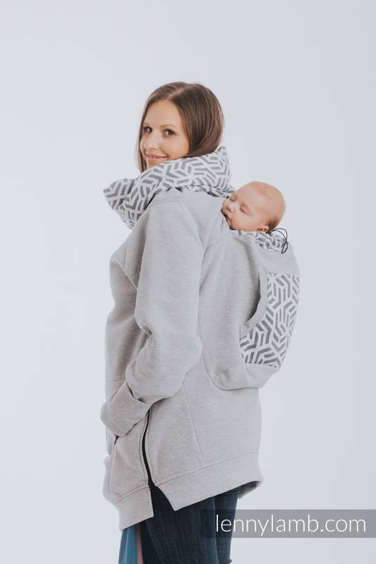 Babywearing Sweatshirt 3.0 - Gray Melange with Pearl - size 4XL #babywearing