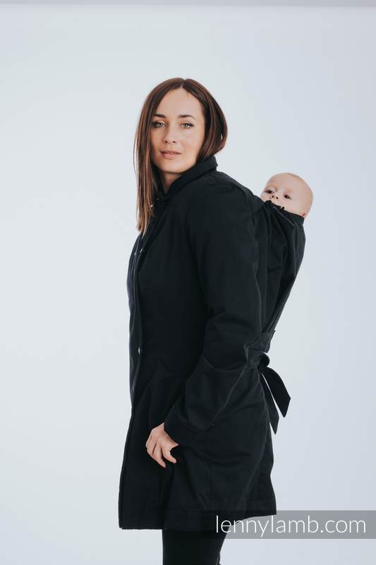 Babywearing trench coat - size XS - Black #babywearing
