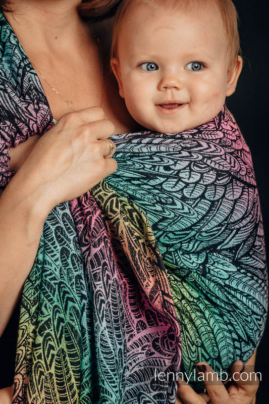 Sling, jacquard (100 % coton) - avec épaule sans plis - WILD SOUL - standard 1.8m #babywearing