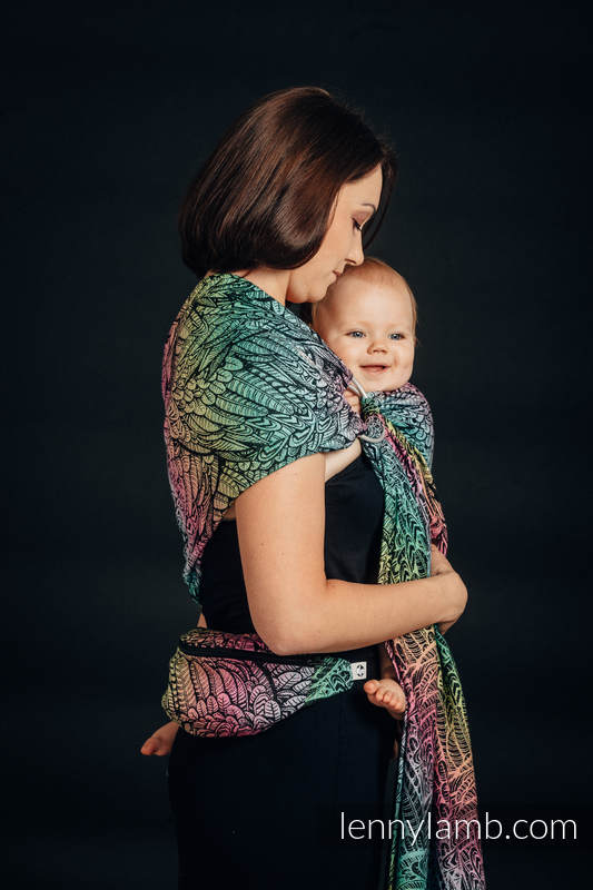Żakardowa chusta kółkowa do noszenia dzieci, 100% bawełna, ramię bez zakładek - WOLNY DUCH - long 2.1m #babywearing