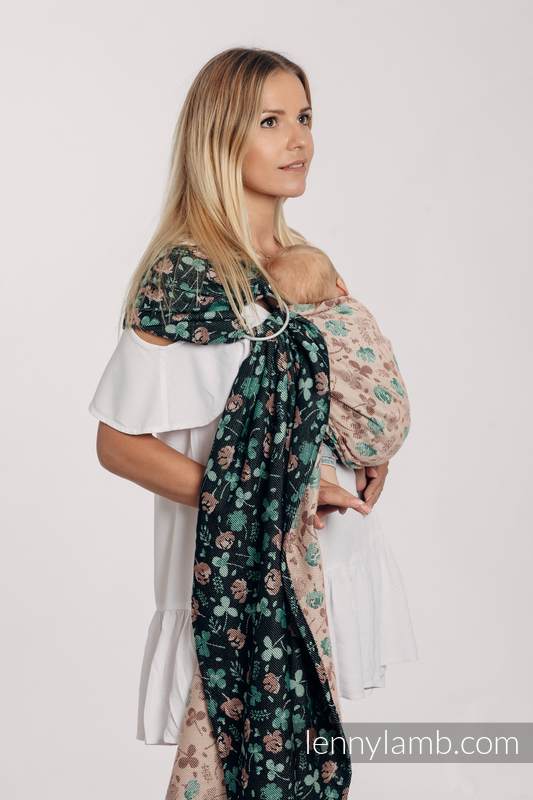 Żakardowa chusta kółkowa do noszenia dzieci, 100% bawełna - POCAŁUNEK SZCZĘŚCIA - long 2.1m #babywearing