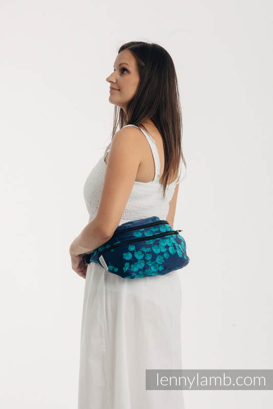 Waist Bag made of woven fabric, size large (100% cotton) - FINESSE - TURQUOISE CHARM #babywearing