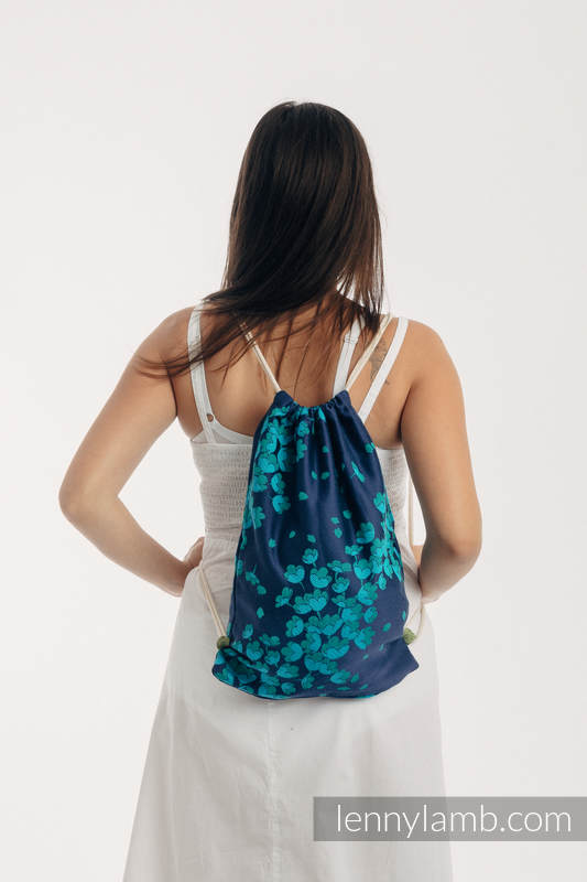 Sackpack made of wrap fabric (100% cotton) - FINESSE - TURQUOISE CHARM - standard size 32cm x 43cm #babywearing