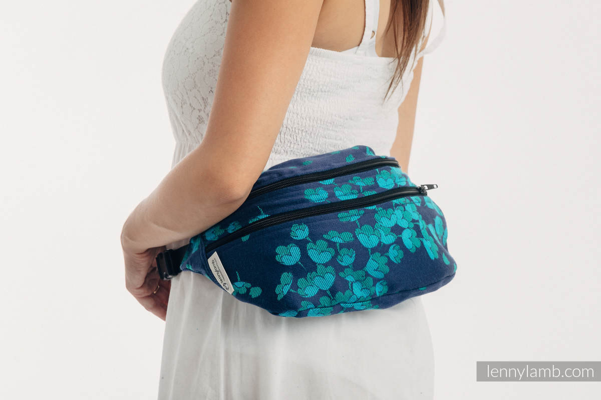 Waist Bag made of woven fabric, size large (100% cotton) - FINESSE - TURQUOISE CHARM #babywearing