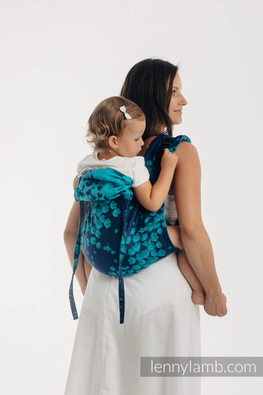 Lenny Buckle Onbuhimo baby carrier, toddler size, jacquard weave (100% cotton) - FINESSE - TURQUOISE CHARM #babywearing