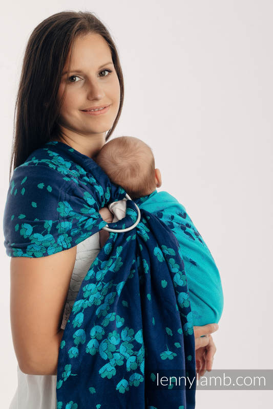 Ringsling, Jacquard Weave (100% cotton) - FINESSE - TURQUOISE CHARM - long 2.1m #babywearing