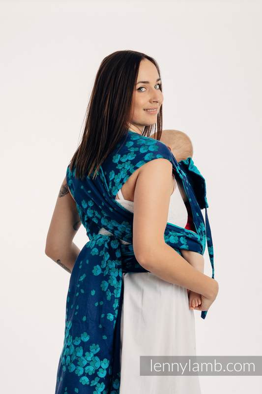 WRAP-TAI carrier Mini with hood/ jacquard twill / 100% cotton - FINESSE - TURQUOISE CHARM #babywearing