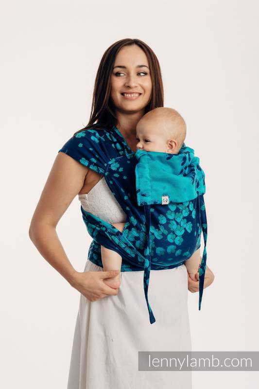 WRAP-TAI portabebé Toddler con capucha/ jacquard sarga/100% algodón - FINESSE - TURQUOISE CHARM #babywearing