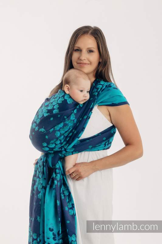 Baby Wrap, Jacquard Weave (100% cotton) - FINESSE - TURQUOISE CHARM - size M #babywearing