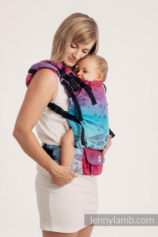 LennyUp Carrier, Standard Size, jacquard weave 100% cotton - DRAGONFLY- FAREWELL TO THE SUN #babywearing