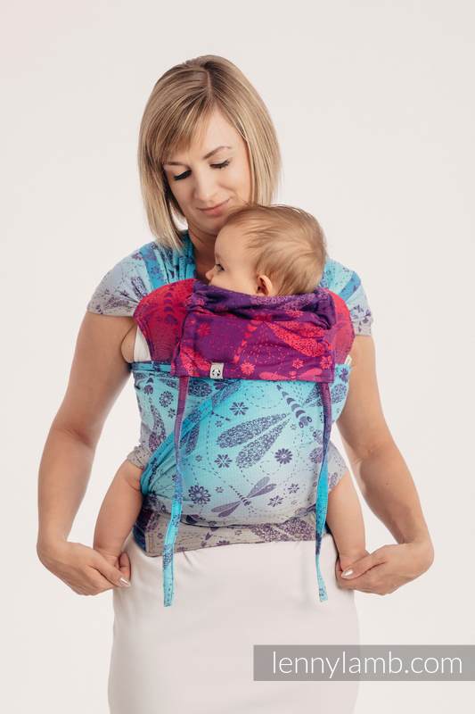 Nosidełko dla dzieci WRAP-TAI MINI,(100%  bawełna), splot żakardowy, z kapturkiem - WAŻKI - POŻEGNANIE ZE SŁOŃCEM  #babywearing