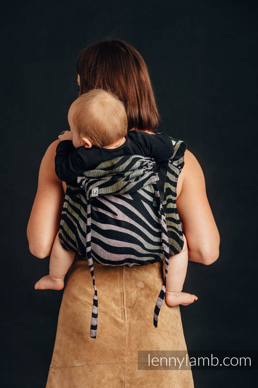Lenny Buckle Onbuhimo baby carrier, toddler size, jacquard weave (65% cotton, 35% linen) - SHADE OF ACACIA #babywearing