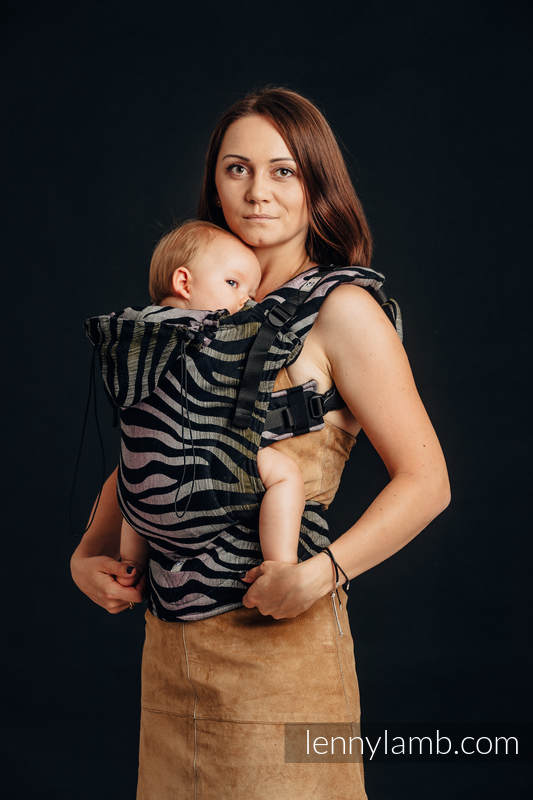 Ergonomic Carrier, Toddler Size, jacquard weave, (65% cotton, 35% linen) - SHADE OF ACACIA, Second Generation #babywearing