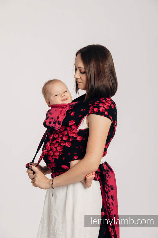WRAP-TAI carrier Toddler with hood/ jacquard twill / 100% cotton - FINESSE - BURGUNDY CHARM #babywearing