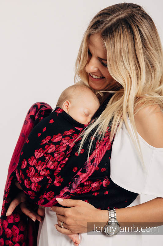 Baby Wrap, Jacquard Weave (100% cotton) - FINESSE - BURGUNDY CHARM - size XL #babywearing