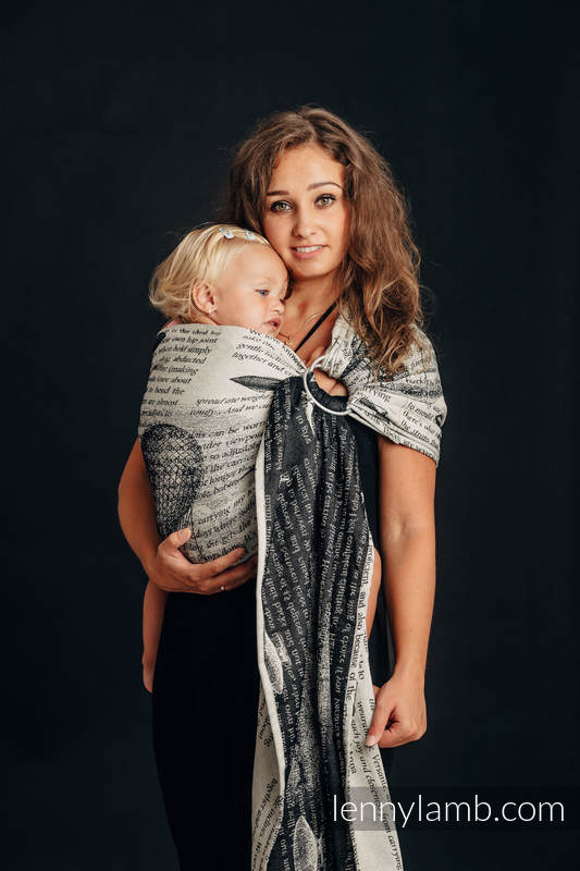 Żakardowa chusta kółkowa do noszenia dzieci, (100% bawełna) - LATAJĄCE MARZENIA - long 2.1m #babywearing