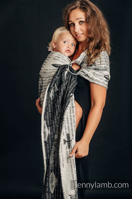 Żakardowa chusta kółkowa do noszenia dzieci, (100% bawełna) - LATAJĄCE MARZENIA - long 2.1m #babywearing