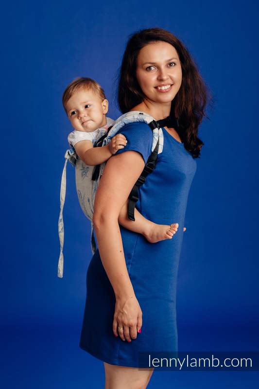 Onbuhimo SAD LennyLamb, talla Toddler, jacquard (100% algodón) - HERBARIUM - CORNFLOWER MEADOW #babywearing
