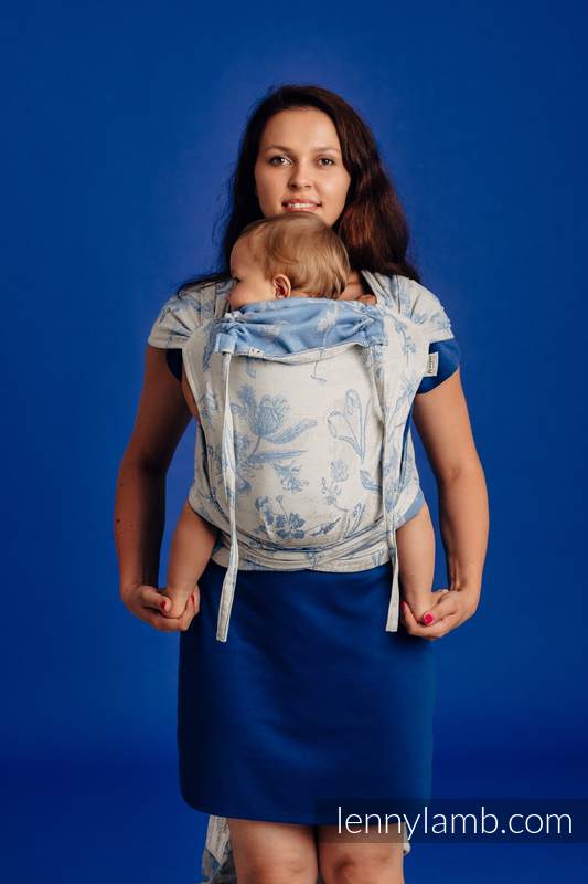 Nosidełko dla dzieci WRAP-TAI MINI,(100%  bawełna), splot żakardowy, z kapturkiem - HERBARIUM - CHABROWA ŁĄKA #babywearing