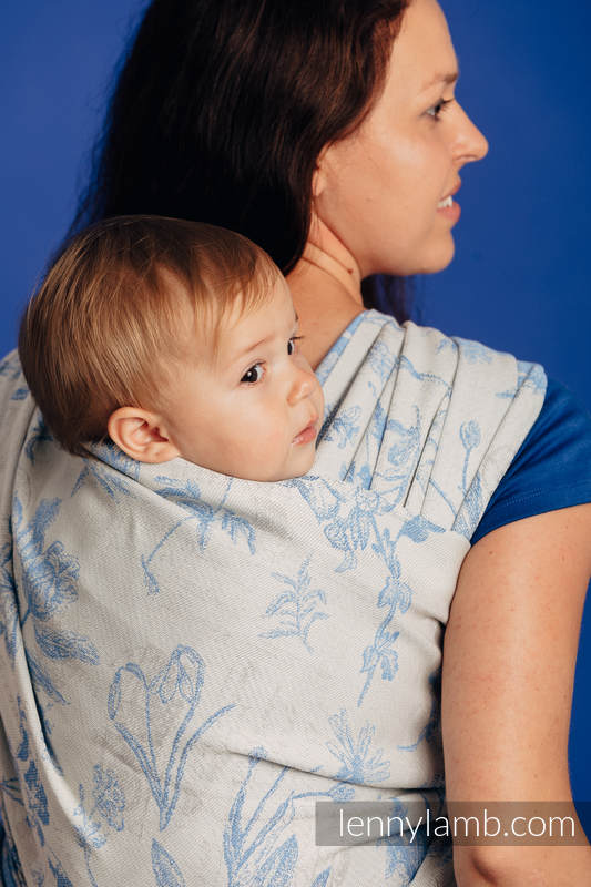 Fular, tejido jacquard (100% algodón) - HERBARIUM - CORNFLOWER MEADOW - talla L #babywearing