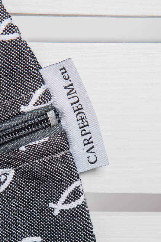 Piórnik z materiału żakardowego, (100% bawełna) - ICHTYS - GRAFITOWY #babywearing