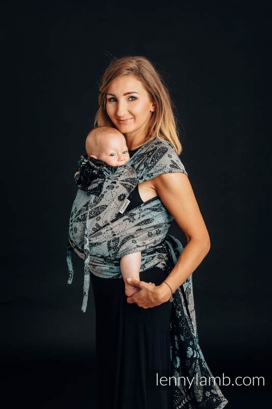 WRAP-TAI carrier Toddler with hood/ jacquard twill / 60% cotton 28% linen 12% tussah silk - DRAGONFLY - TWO ELEMENTS #babywearing