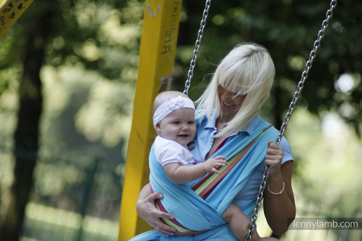 Baby Sling, Broken Twill Weave - Blue Lagoon - size L #babywearing