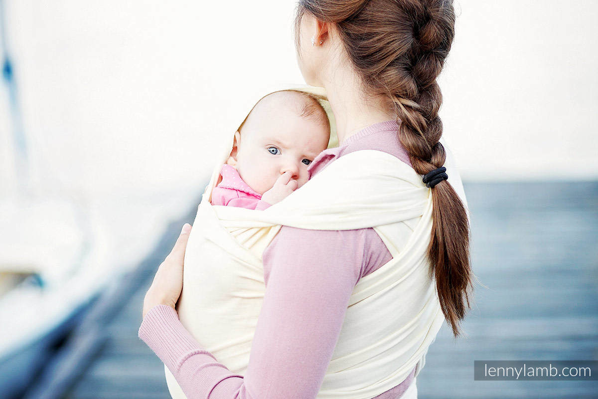 Stretchy/Elastic Baby Sling - Ivory - standard size 5.0 m #babywearing