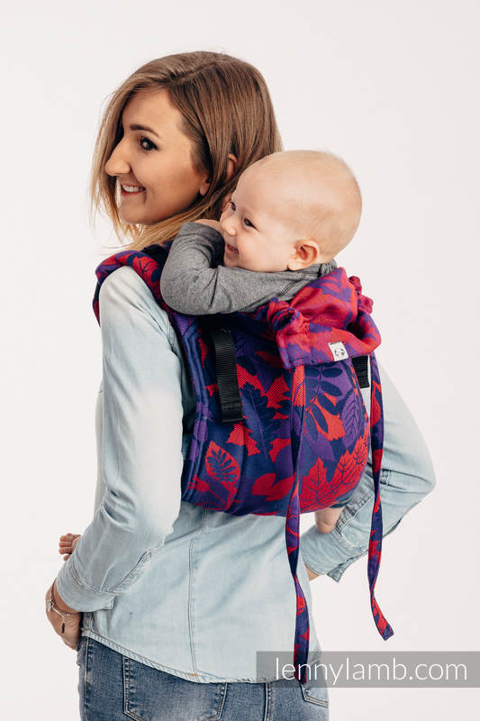 Lenny Buckle Onbuhimo baby carrier, standard size, jacquard weave (100% cotton) - WHIFF OF AUTUMN - EQUINOX #babywearing