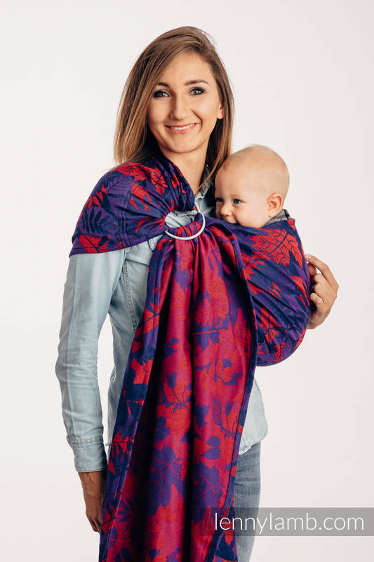 Ringsling, Jacquard Weave (100% cotton) - with gathered shoulder - WHIFF OF AUTUMN - EQUINOX - long 2.1m #babywearing