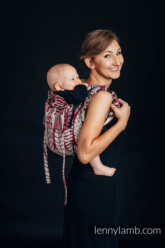 Nosidło Klamrowe ONBUHIMO z tkaniny żakardowej, rozmiar Standard - 69% bawełna, 31% jedwab - SZKICE NATURY #babywearing