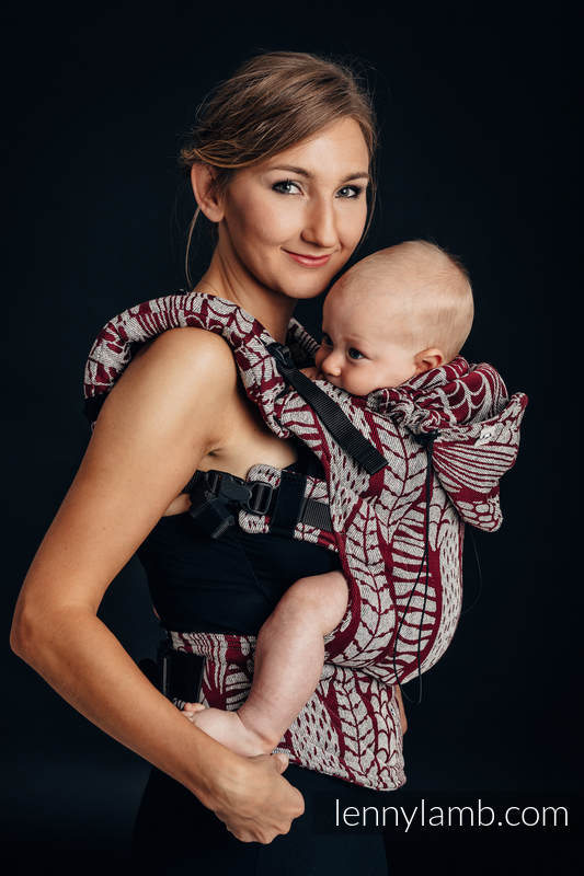Ergonomic Carrier, Baby Size, jacquard weave - 69% cotton, 31% silk - SKETCHES OF NATURE, Second Generation #babywearing