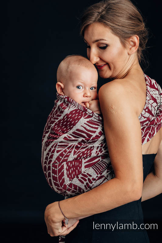Żakardowa chusta kółkowa do noszenia dzieci - 69% bawełna, 31% jedwab - SZKICE NATURY  - standard 1.8m #babywearing